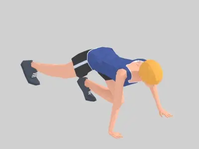 Mountain Climber  Exercise Woman Animation Low-poly 3D model