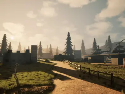 Military Battlefield Environment - Unreal Engine Low-poly 3D model