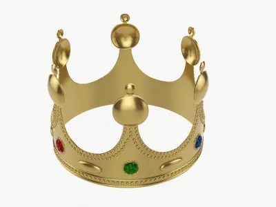 Gold crown with gems 3D model