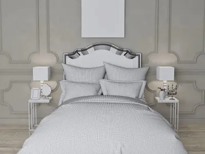 Decorative set with bed linen 3D model