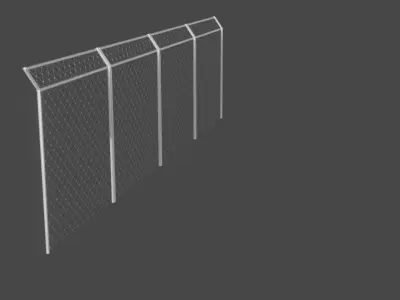 wire barrier 3d model low poly Low-poly 3D model