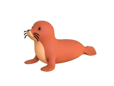 Cartoon Walrus 3D model
