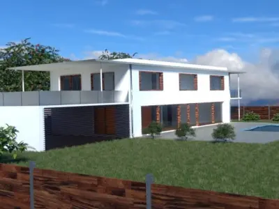 Modern house Free low-poly 3D model order