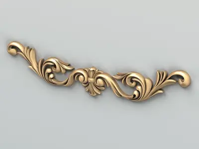 Carved decor horizontal 026 3D model