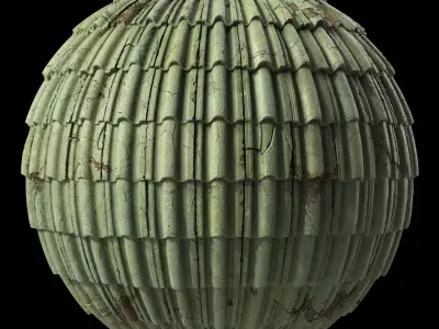 Roof Tile Materials 74- Damaged Concrete Roofing Seamless Pbr Texture