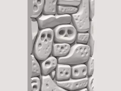 Dense Travertine Wall High Detail 3D model