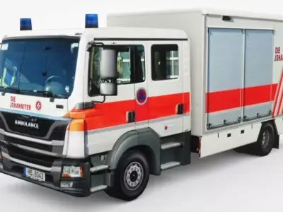 Generic European Ambulance truck Low-poly 3D model