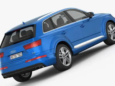 Audi Q7 S-Line 2016 detailed interior 3D model