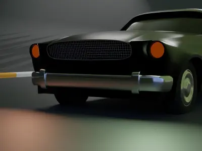 Black Classic retro car 3D model