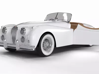 Jaguar XK140 1954 HQ interior 3D model