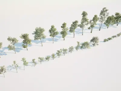 Game ready tree set - UE5 Low-poly 3D model