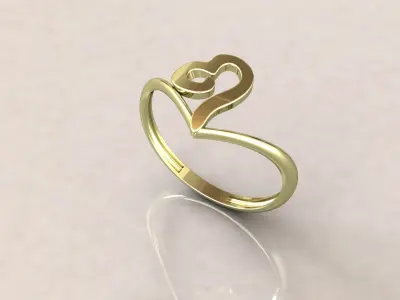 Heart ring 3 3D print model
