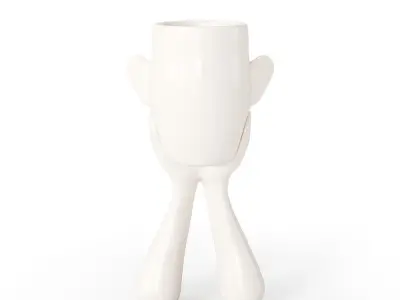 Abstract Figure Statue Pot 3 3D model