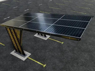 TRIPLE L TYPE MODERN SOLAR CARPORT TYPE-12 3D model