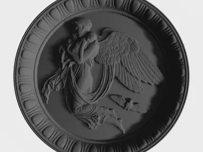 Angel on a plate 3D print model