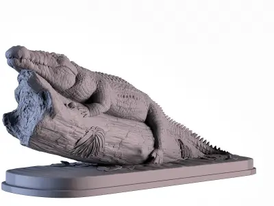 Crocodile in Tree 3D print model