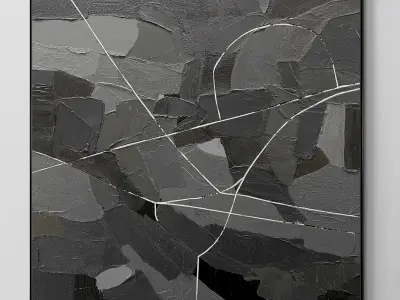 Plaster two square photo frames 19 Low-poly 3D model