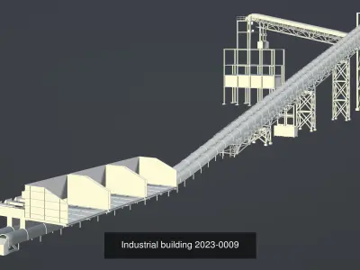 Industrial building for machines 3D Model Collection