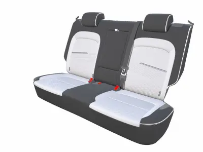 Car Rear Seat Low-poly 3D model