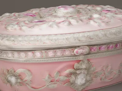 Elegant Oval Jewelry Box Timeless Luxury 3D model