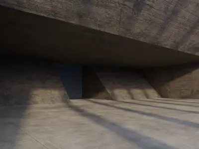 Concrete Lighting Studio 3D Blend FBX OBJ MTL Files 3D model