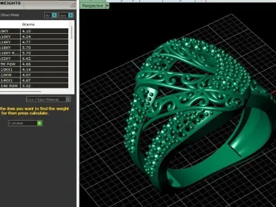 STL 3DM Women Ring Womens Ring Diamonds With Stone Model 3D print model
