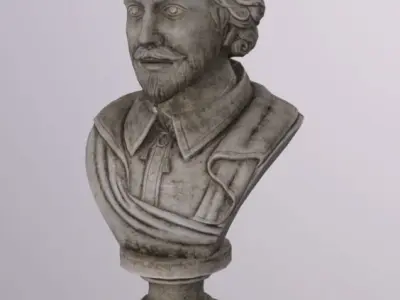 Shakespeare Bust Low-poly 3D model
