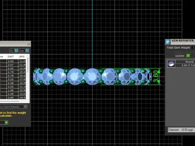 U Shaped Eternity Ring 3 point 6 mm stone size swiss 20 and EU60 3D print model