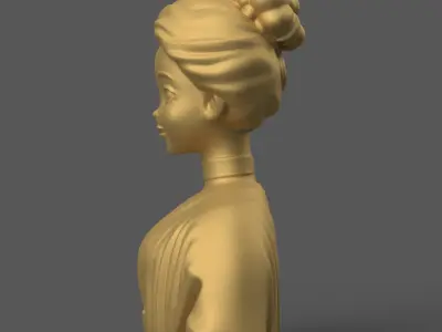 Elegant Lady Bust Statue 3D Model STL for Decoration 3D print model