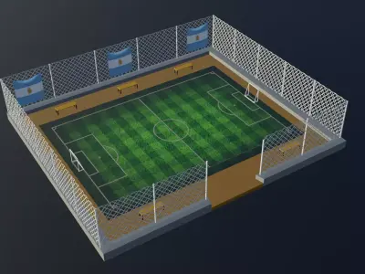 Soccer Stadium - Argentina Low-poly 3D model