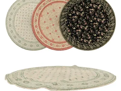 Round Rug Set 232 3D model