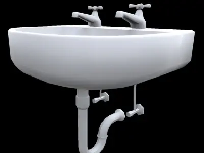 Old Sink Low-poly 3D model