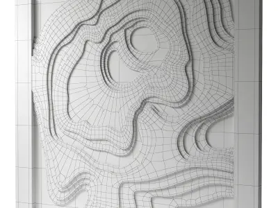 Decorativ panel wave 16 3D model