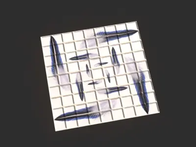 Half blue feather ceramic floor Low-poly 3D model