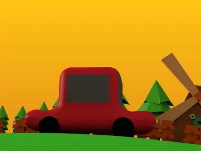car animation Low-poly 3D model