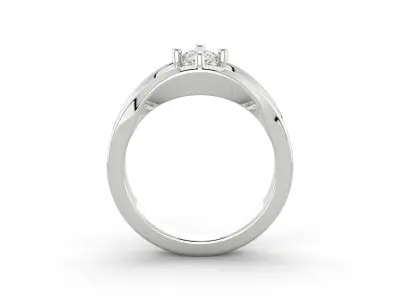 D-1699 diamond solitaire engagement ring 3D print model
