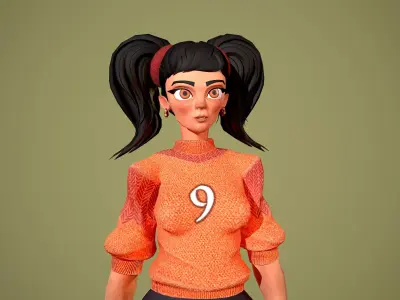 Basket girl  Low-poly 3D model buy