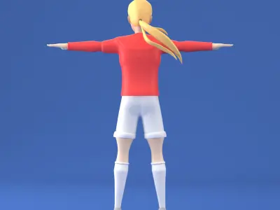 Sport Girl Football Soccer Player 3D Model 3D model