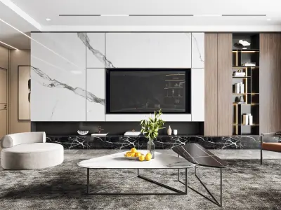 Luxury apartment living room 11 3D model