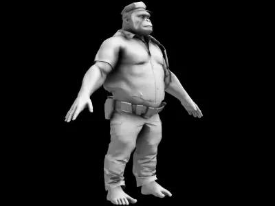 Police Gorilla - Ape Cop  3D model