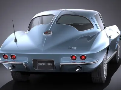 Chevrolet Corvette C2 Coupe 1963 VRAY 3D model