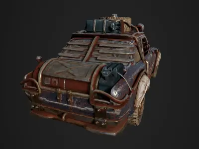 Mad Max Vehicle post apocalyptic car Low-poly 3D model