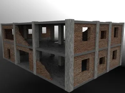 unfinished building 3D model