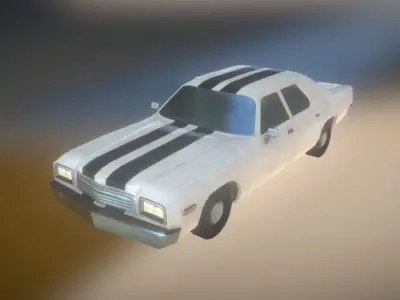 PBR Large American Car low-poly AR VR Low-poly 3D model