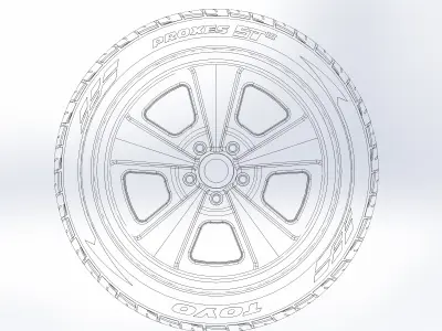 Custom wheels Schott Custom SS D concave for your scale model 3D print model