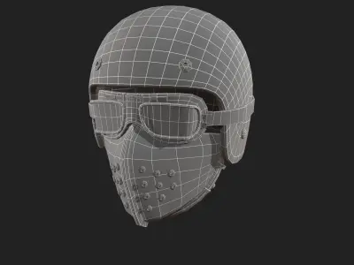 Scifi helmet steampunk low poly  Low-poly 3D model