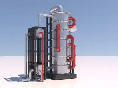 Refinery Distillation Column 06 3D model