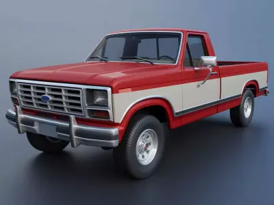 Pickup Truck F-150 Long Bed 1983 3D print model