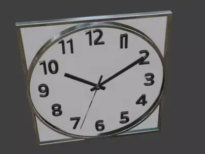 Modern Square Wall Clock Minimalist 3D Model 3D model