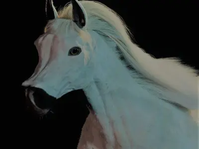 Horse with Mane RIGGED Model 3D model